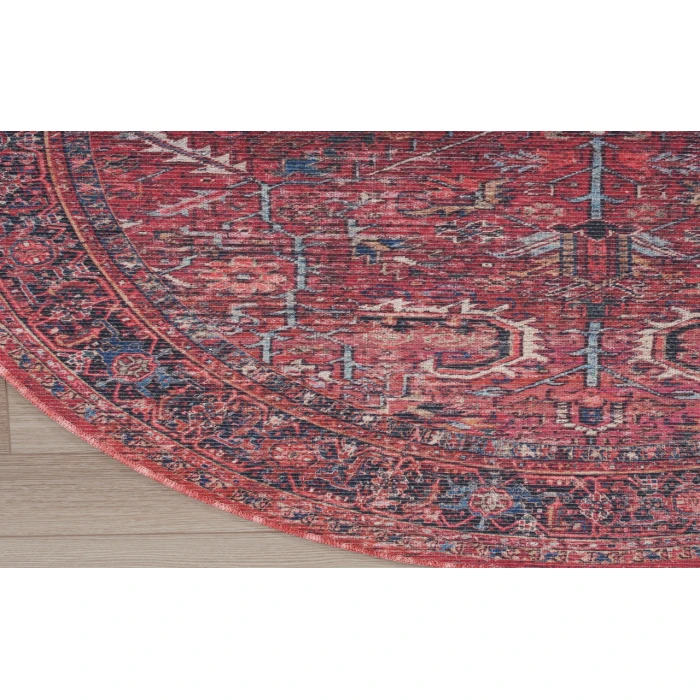Nicole Curtis Machine Washable Series 1 Brick SR102 7 ft. 10 in. Round Rug