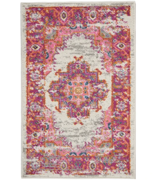 Nourison Passion Area Rug PSN03-Ivory/Fuchsia