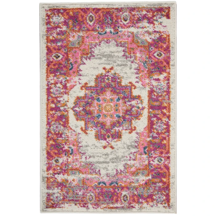 Nourison Passion Area Rug PSN03-Ivory/Fuchsia