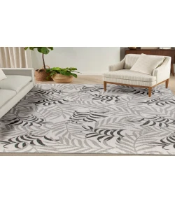 Nourison Home Garden Oasis GOA01 Grey 9 ft. X 12 ft. Area Rug