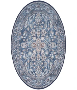 Nourison Home New Concept Washables SR104 Navy Ivory 4 ft. Round Area Rug