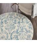 Nourison Jubilant Round Area Rug JUB09-Ivory/Blue
