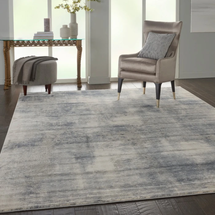 Nourison Rustic Textures Area Rug RUS02-Blue/Ivory