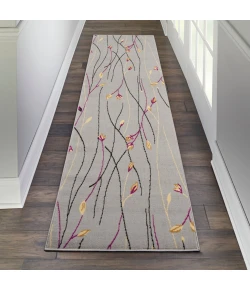 Nourison Home Grafix GRF15 Grey 2 ft. 3 in. X 7 ft. 6 in. Area Rug