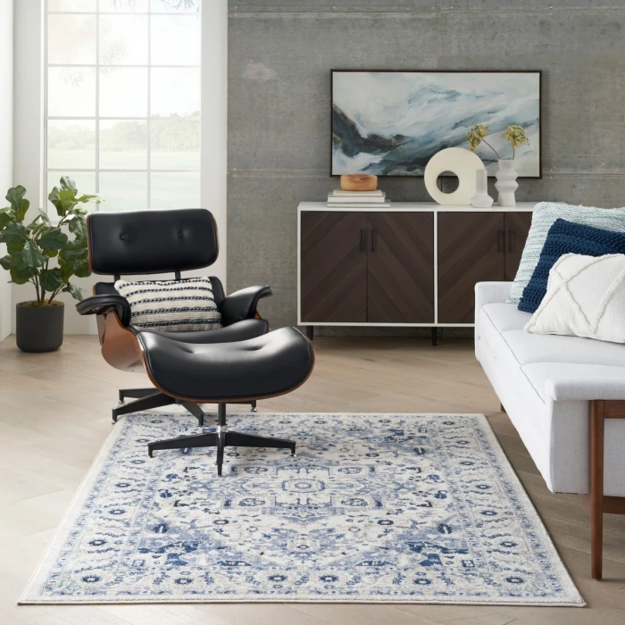 Nourison Passion Area Rug PSN33 Ivory/Grey 5'3" x 7'3"
