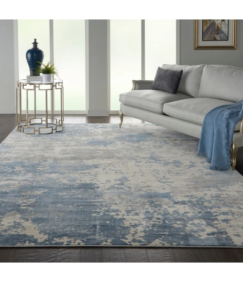 Nourison Rustic Textures Area Rug RUS08-Grey/Blue