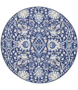Nourison Home Whimsicle WHS10 Navy Multicolor 5 ft. Round Area Rug