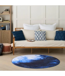 Nourison Home Imagination IMA10 Blue 5 ft. Round Area Rug