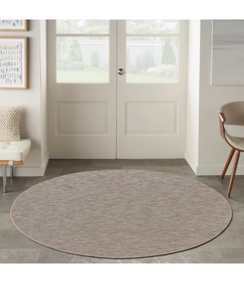 Nourison Washable Solutions Grey/Mocha WSL01 8 ft. X Round Rug