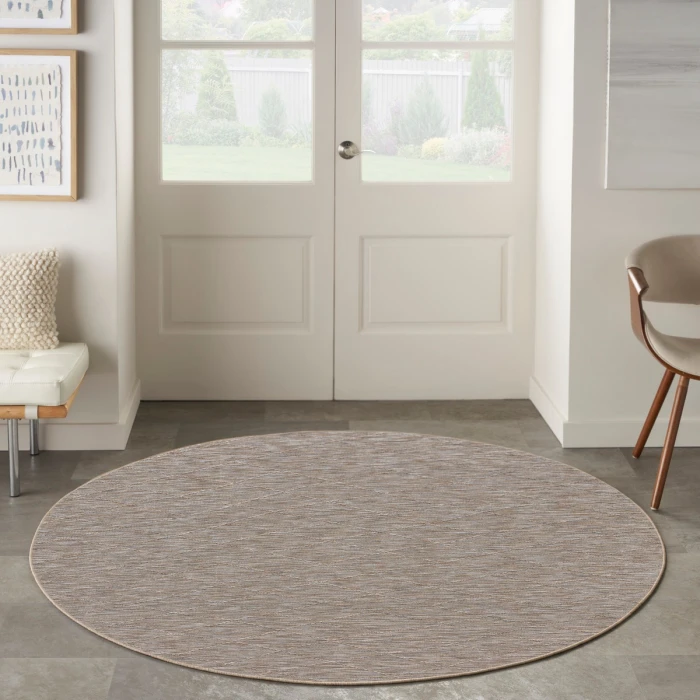 Nourison Washable Solutions Grey/Mocha WSL01 8 ft. X Round Rug