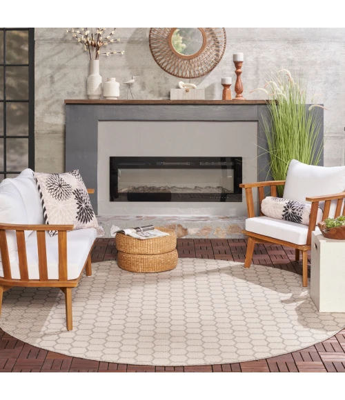 Nourison Twist Reversible Grey TWS01 8 ft. X Round Rug