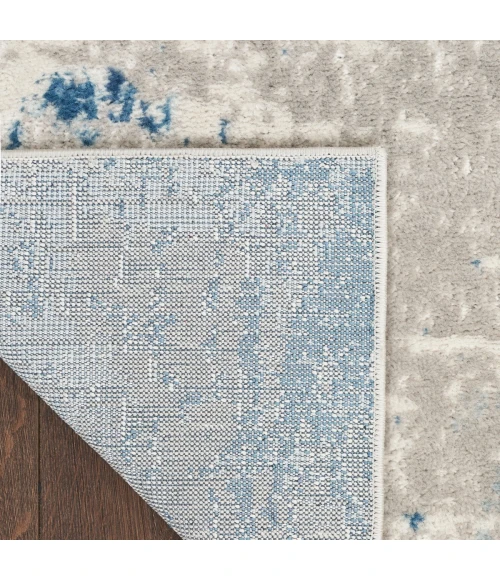 Nourison Quarry Ivory Grey Blue QUA01 4 ft. X Square Rug