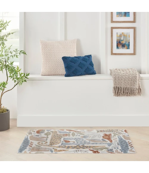 Nourison Astra Machine Washable Area Rug ASW01 Ivory