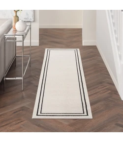 Nourison Home Nourison Essentials NRE02 Ivory/Black 2 ft. 2 in. X 7 ft. 6 in. Area Rug