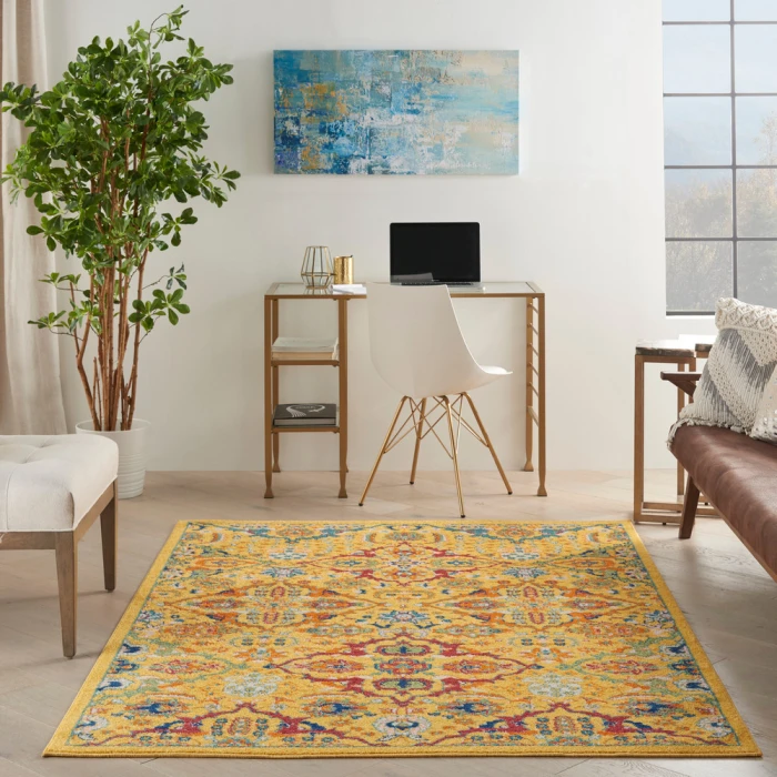 Nourison Allur Area Rug ALR03 Yellow Multicolor