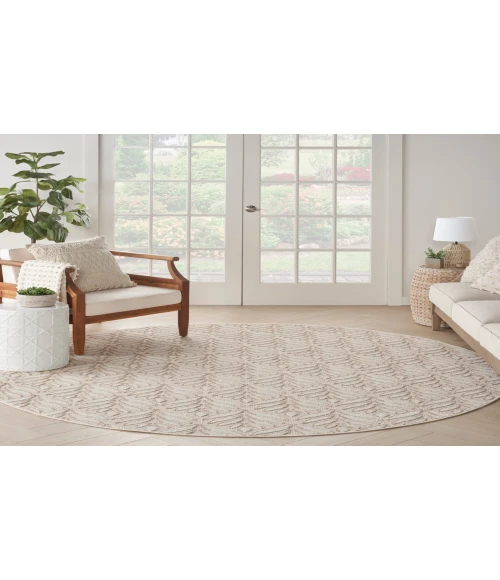 Nourison Aloha Ivory Grey ALH35 7’10” Round Rug
