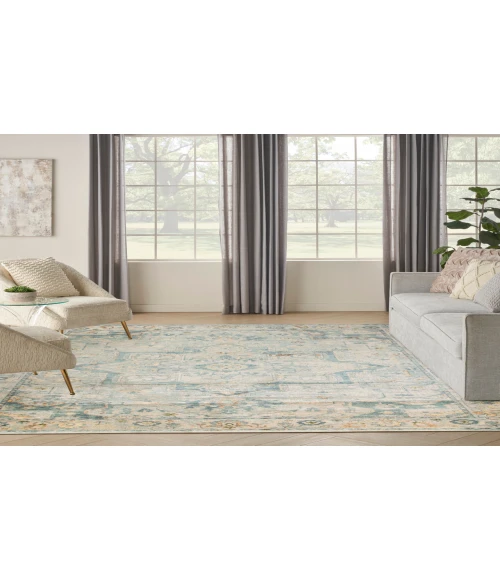 Nourison Astra Machine Washable Light Blue ASW12 7 ft. 10 in. X 10 ft. Rectangle Rug