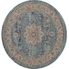 Nourison Home Vintage Kashan VKA01 Blue 6 ft. Round Area Rug