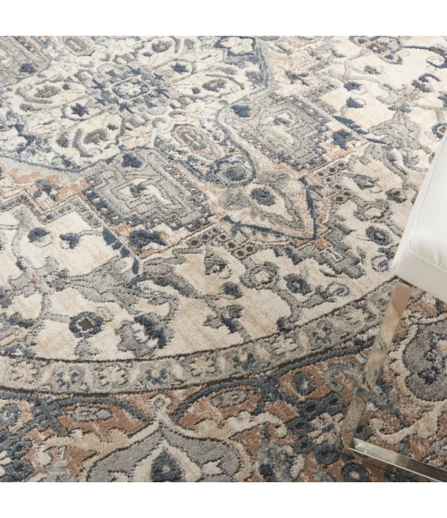 Nourison Quarry Ivory Grey QUA05 10 ft. X Round Rug