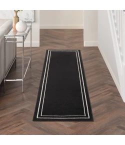 Nourison Home Nourison Essentials NRE02 Black Ivory 2 ft. 2 in. X 12 ft. Area Rug