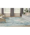 Nourison Astra Machine Washable Blue Ivory ASW07 7 ft. 10 in. X 10 ft. Rectangle Rug