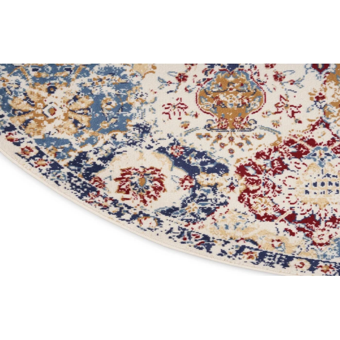 Nourison Grafix Blue Multicolor GRF31 4 ft. Round Rug