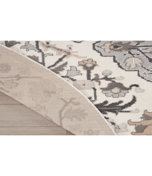 Nourison Elation Ivory Grey ETN09 5 ft. 3 in. Round Rug