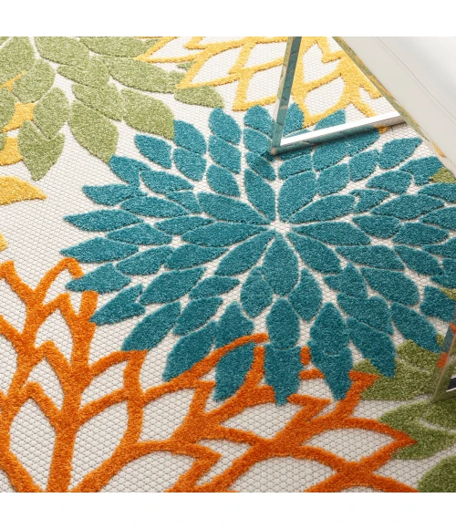 Nourison Aloha Area Rug ALH05 Turquoise Multicolor