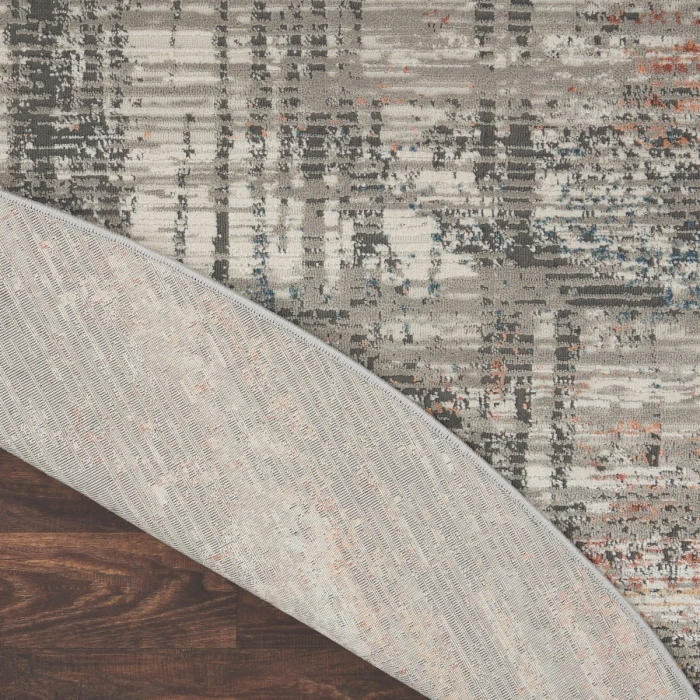 Nourison Rustic Textures Area Rug RUS12 Grey/Multi 7'10" Round