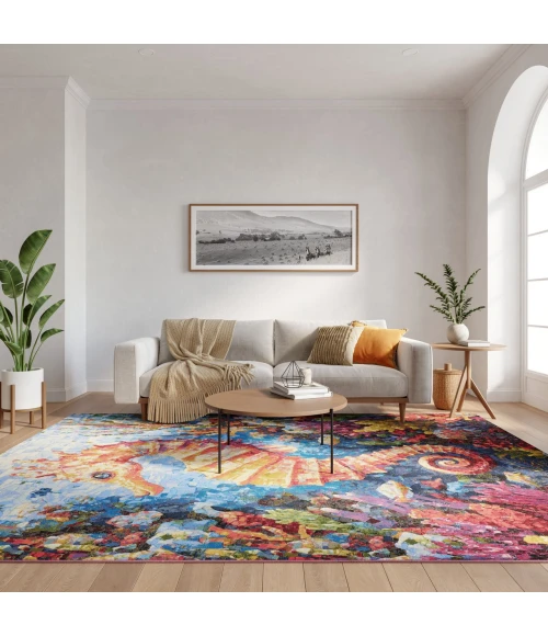 Nourison Home Color Splash Multicolored CSP02 7ft.10in. x 9ft.10in. Rect. Rug