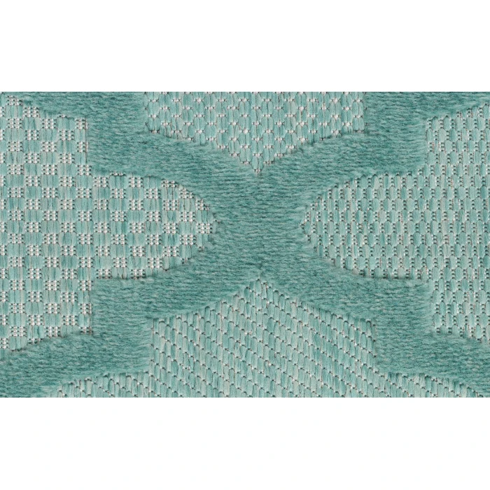 Nourison Easy Care Aqua Teal NES01 2 ft. X 6 ft. Rectangle Rug