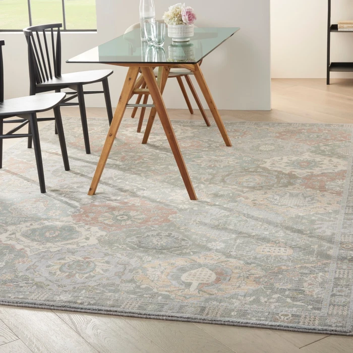 Nourison Parisa Area Rug PSA05 Grey/Multi 7'9" x 9'9"