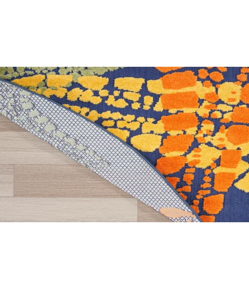 Nourison Aloha Blue Multicolor ALH28 7’10” Round Rug