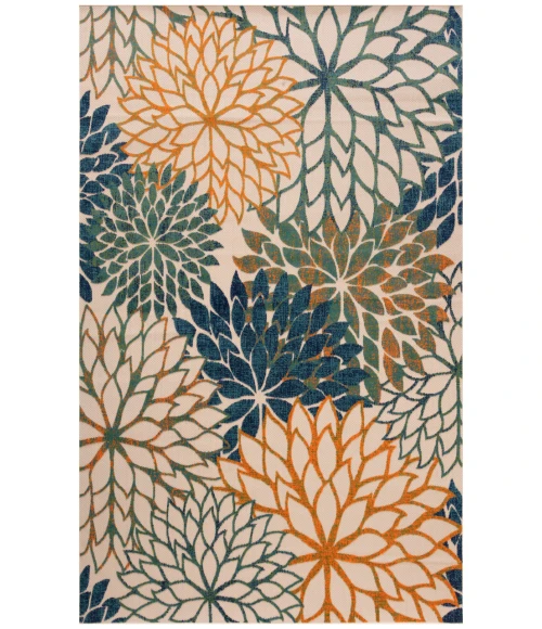 Nourison Aloha Blue Green ALH05 7 ft. 10 in. X 10 ft. 6 in. Rectangle Rug