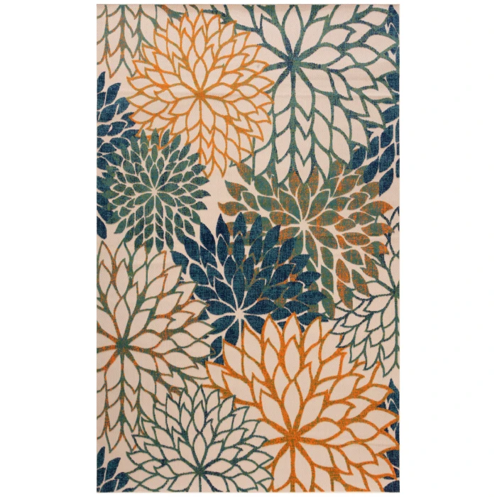 Nourison Aloha Blue Green ALH05 7 ft. 10 in. X 10 ft. 6 in. Rectangle Rug
