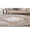 Nourison Astra Machine Washable Sage Multicolor ASW11 5 ft. 3 in. Round Rug