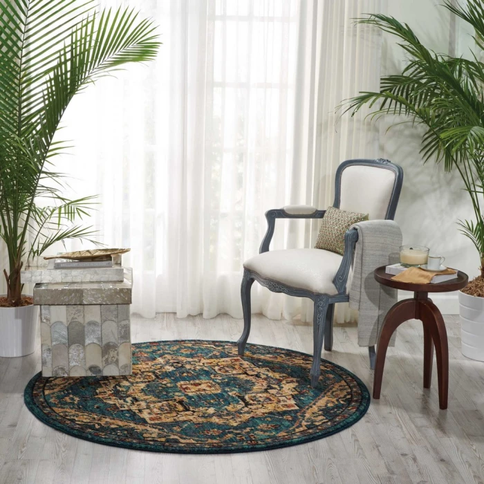 Nourison 2020 Round Area Rug NR206-Teal