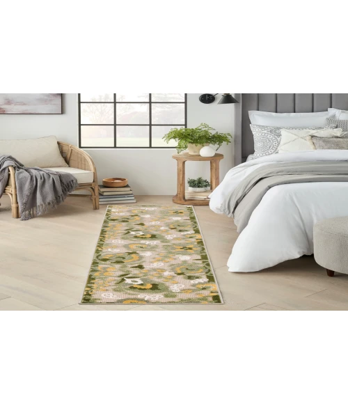 Nourison Aloha Ivory Green ALH17 2 ft. 3 in. X 8 ft. Rectangle Rug