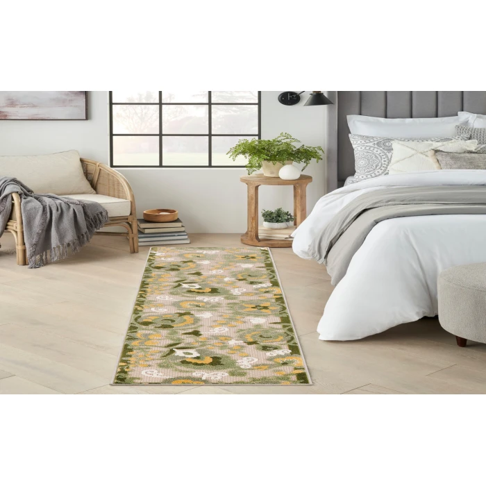 Nourison Aloha Ivory Green ALH17 2 ft. 3 in. X 8 ft. Rectangle Rug