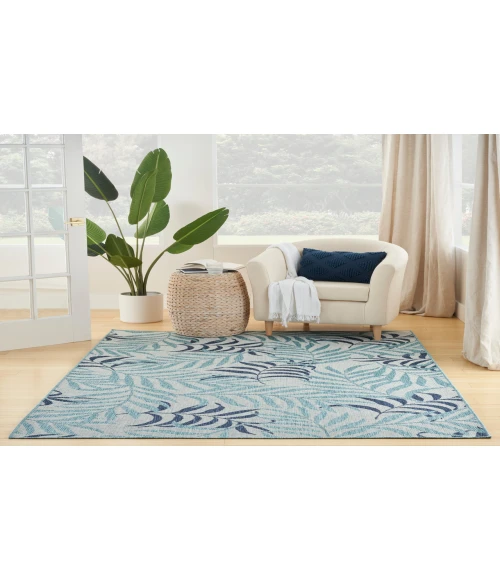Nourison Garden Oasis Blue GOA01 6 ft. X 9 ft. Rectangle Rug