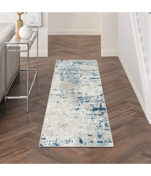 Nourison Quarry Ivory Grey Blue QUA01 16 ft. Rect. Rug