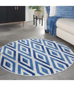 Nourison Home Whimsicle WHS04 Ivory Blue 5 ft. Round Area Rug