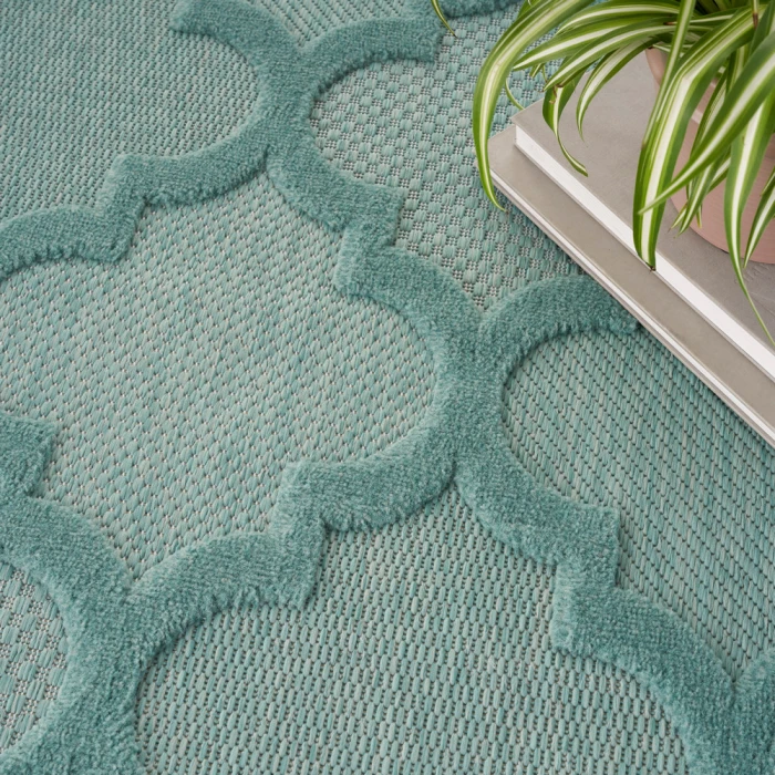Nourison Easy Care Area Rug NES01 Aqua/Teal