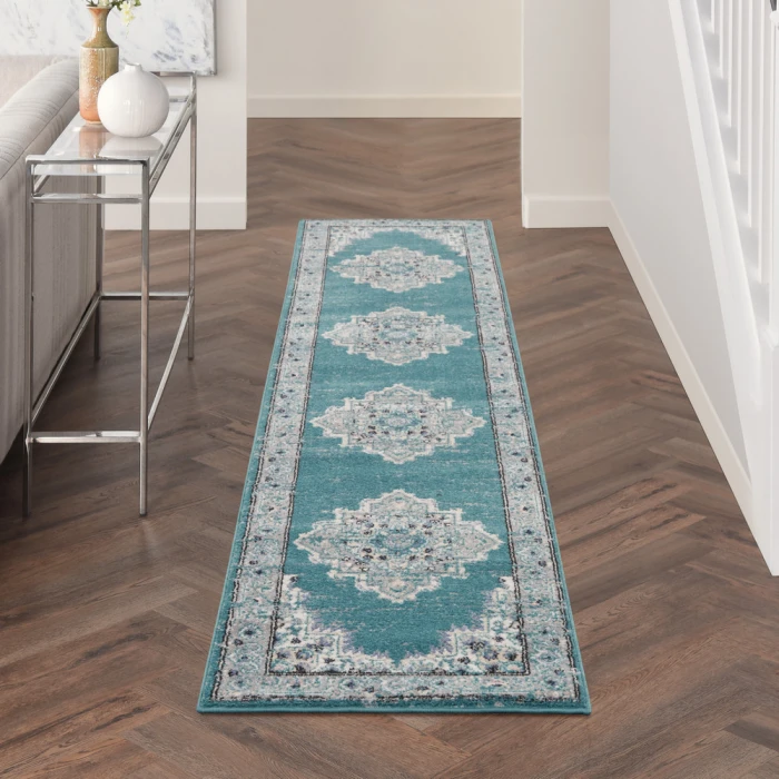 Nourison Passion Area Rug PSN03 Turquoise Grey