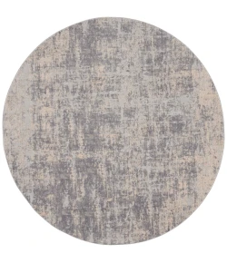 Nourison Home Rustic Textures RUS01 Ivory/Silver 5 ft. 3 in. Round Area Rug