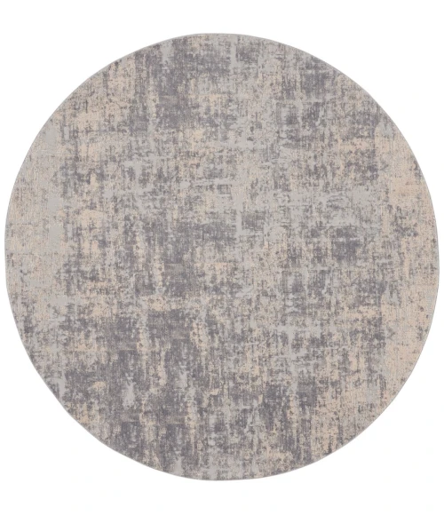 Nourison Rustic Textures Area Rug RUS01 Ivory/Silver 5'3" Round