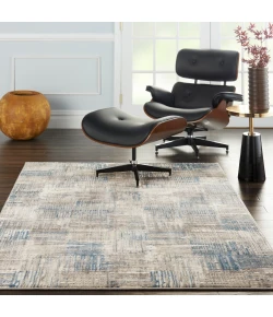 Nourison Home Solace SLA03 Ivory/Grey/Blue 5 ft. 3 in. X 7 ft. 3 in. Area Rug