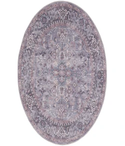 Nourison Home New Concept Washables SR104 Grey 5 ft. 3 in. Round Area Rug