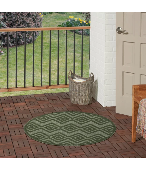 Nourison Home Versatile Green NRV01 4 ft. Round Rug