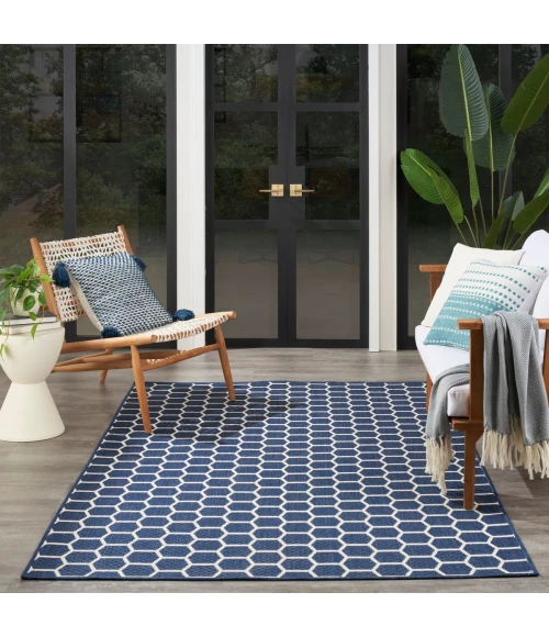 Nourison Twist Reversible Navy TWS01 4 ft. X 6 ft. Rect. Rug